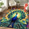 1pc PeaRooster with Open Tail Print, Design Indoor Area Rug, Soft, Anti-Slip, and Durable Gaming Room Decor for Bedroom, Living Room, and Ex