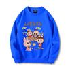 Retro cute cartoon Labubu printed loose round neck sweatshirt men's and women's winter new tops