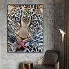 Abstract Animal Leopard Canvas Oil Painting Poster and Prints Nordic Wall Art Picture for Living Room Home Decoration