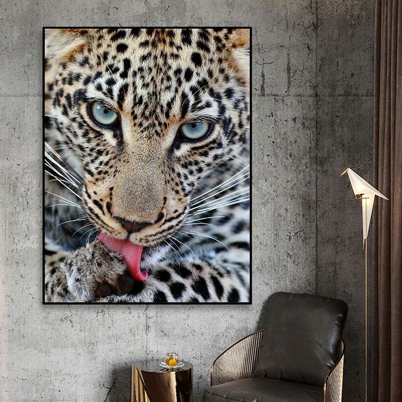 Abstract Animal Leopard Canvas Oil Painting Poster and Prints Nordic Wall Art Picture for Living Room Home Decoration