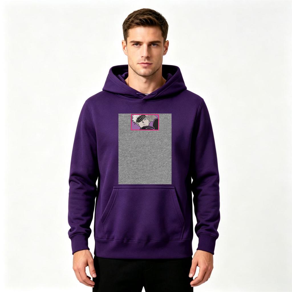 Men's Print Pullover Hoodie Casual Anime Character Pattern Long Sleeve Sweatshirt