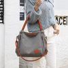 Retro Canvas Women's Crossbody Handbag - Casual Solid Color Shoulder Bag for Students