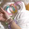 Transparent Jelly Color Wide Bracelet Gradient Geometric Irregular Bangle  Girls