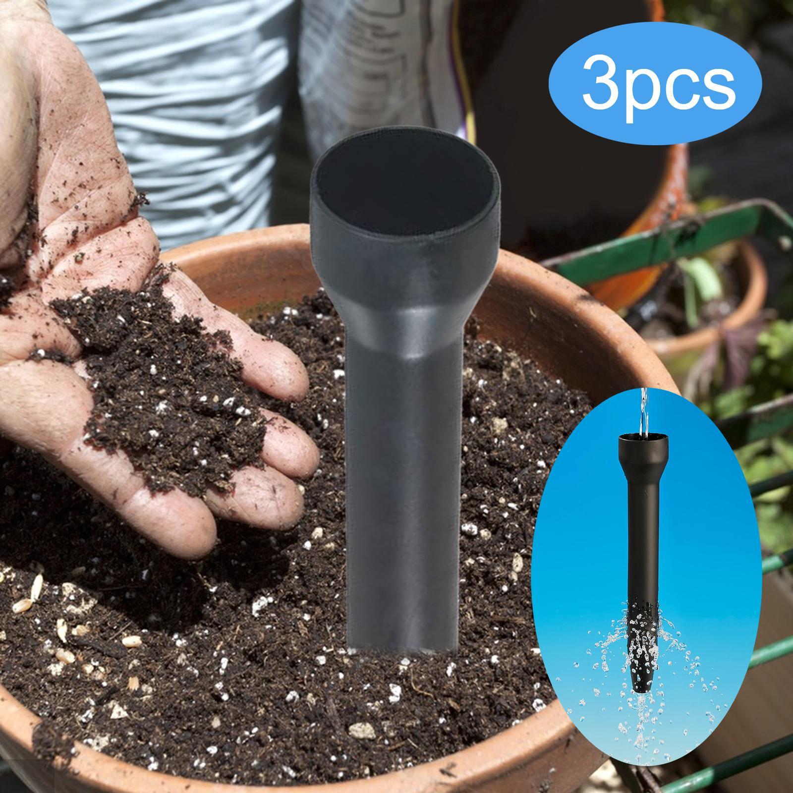 

3 Pieces Deep Drip Irrigation Stakes Water Feeder Stake Efficient Garden Irrigation Drippers Gardening Tool Underground Dripper чорний
