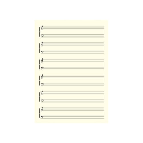 Notový sešit pro začátečníky na klavír, formát A4, 50 jednostranných listů, hudební vzdělávací materiál pro samostudium, se stranami s notovou osnovou a Pi