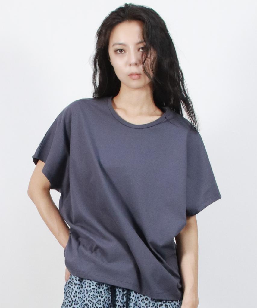 Deumakeu Standard Fit Solid French T-Shirt Navy