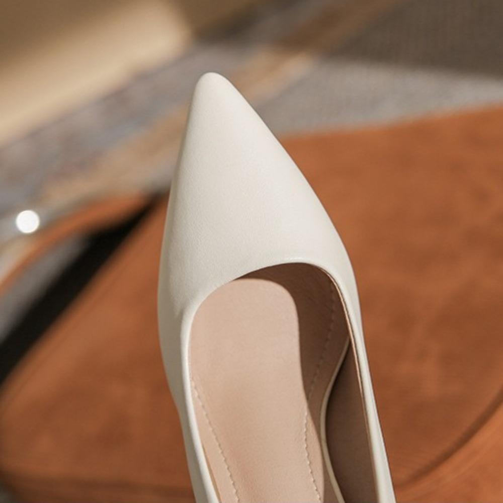 Escarpins Femmes Automne Été Bouche Peu Profonde Talon Aiguille Escarpins à Talon Haut Femmes Nouveau Cuir Commuter Travail Chaussures Simples