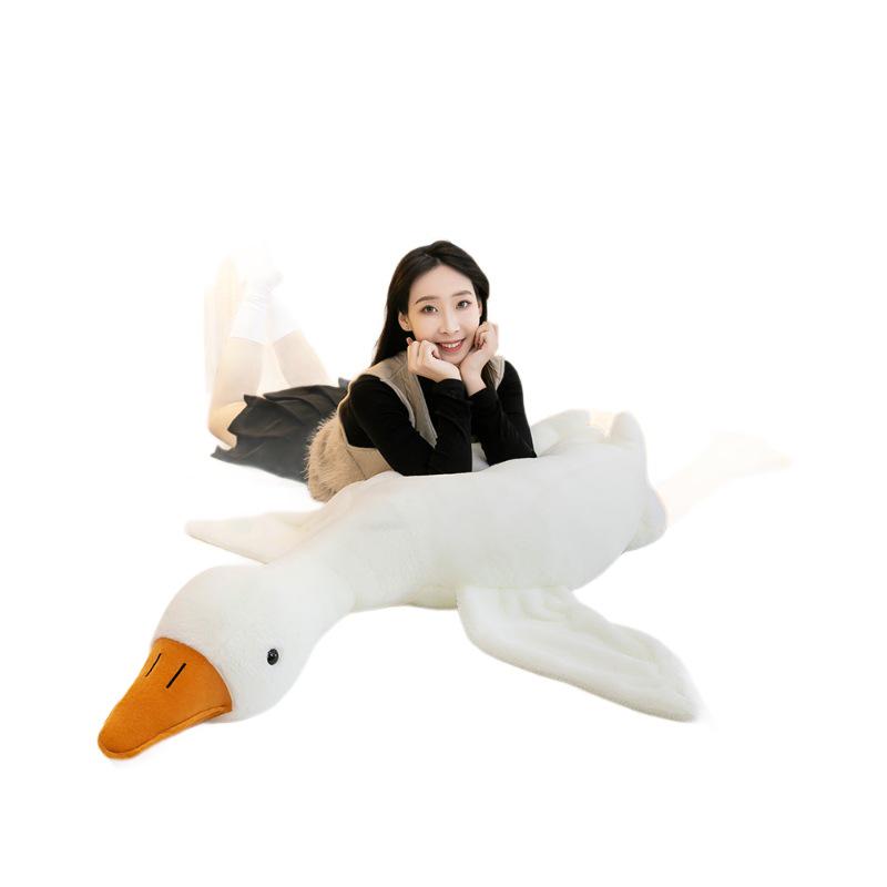 Large White Goose Plush Sleeping Doll - Perfect Gift for Girls on Valentine's Day or Birthday