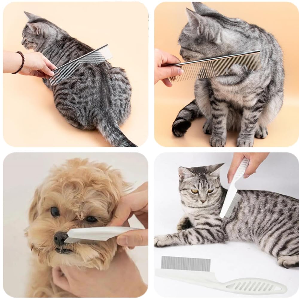 LIKENNY Pet Dog Flea Grooming Brush for Dogs and Hair Removal Tear Stain Removal Gentle On Stainless Suitable for Long and Short Hair of Comb, Comb,