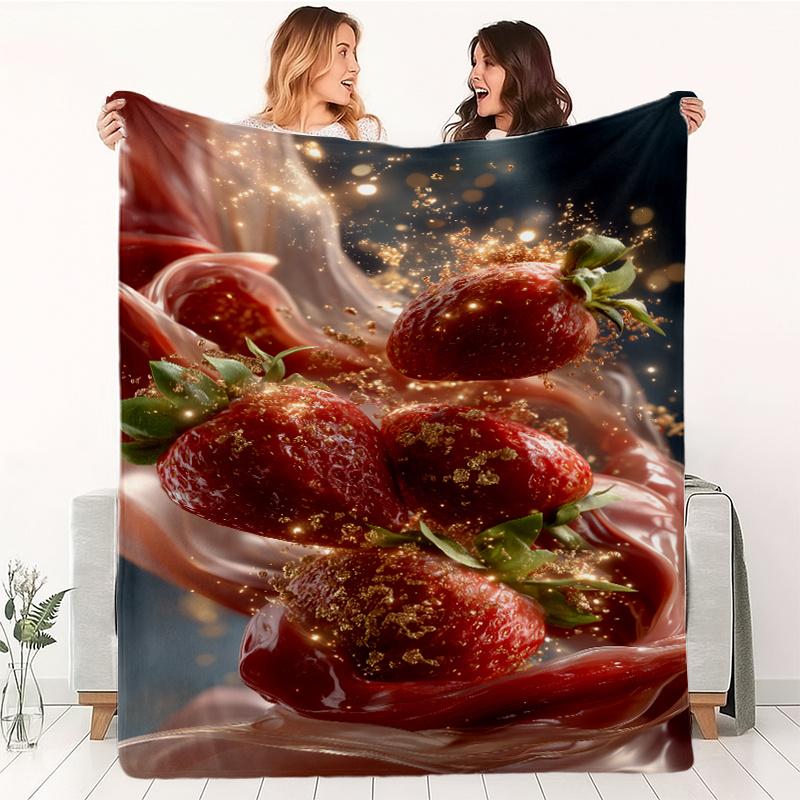 Süße Elemente und fließender Glanz Bedruckte Flanelldecke geeignet für alle Jahreszeiten geeignet für Wohnzimmer Büro Sofa Reisen