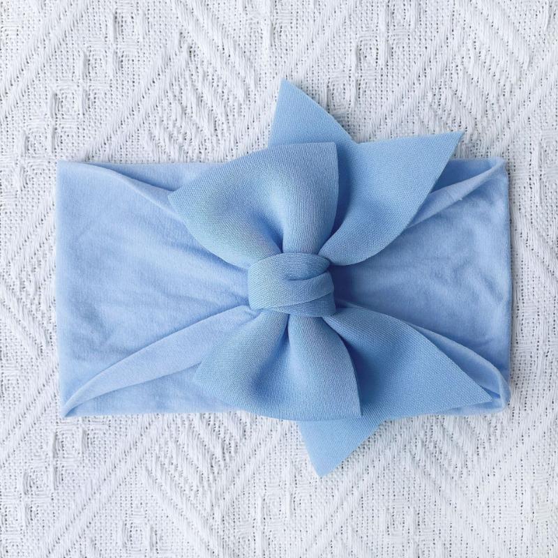 New candy-colored princess hair accessories, baby soft and comfortable nylon bow headscarf, baby headband.