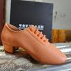 Zapatos de Profesor Mujer Zapatos de Baile Latino Salón Señoras Piel Vacuna Zapatos de Baile Jazz Moderno Naranja y Verde Zapatos de Baile Salsa