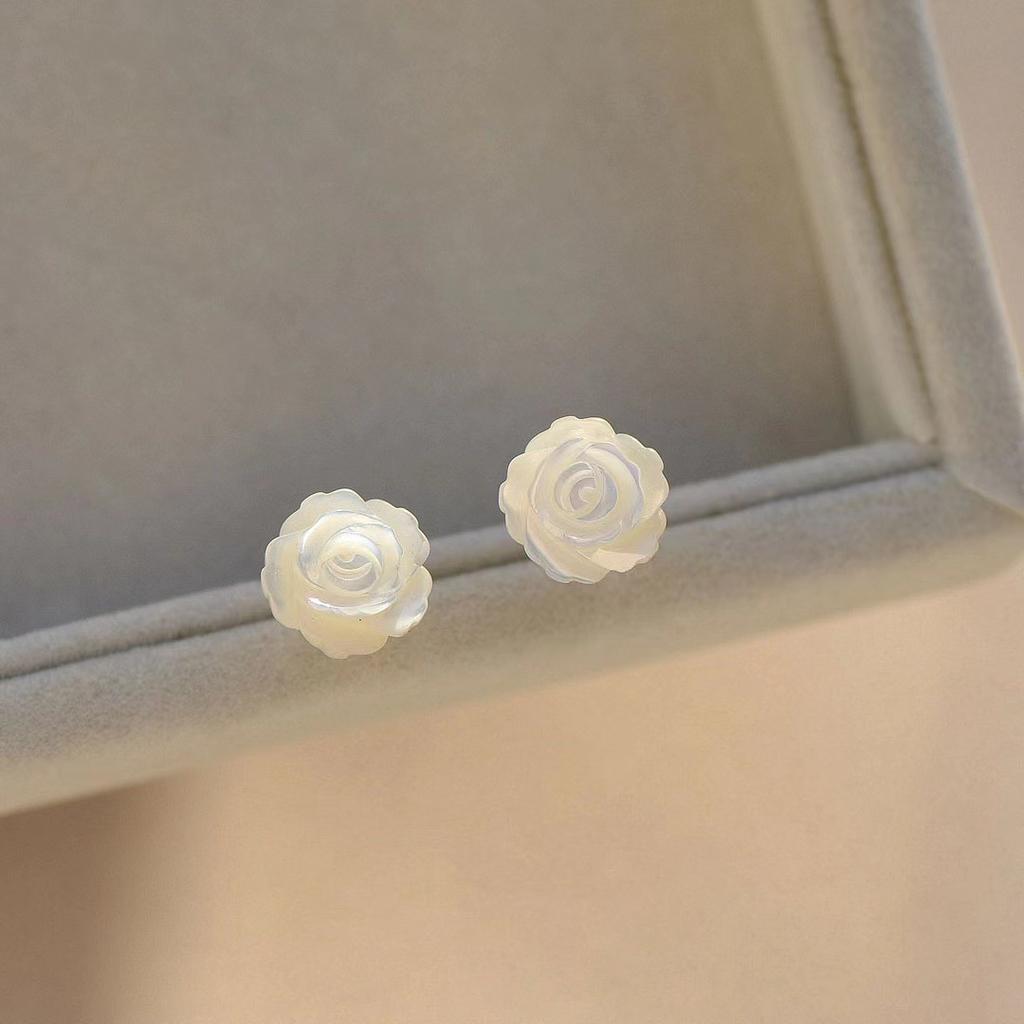 Simple Freshwater Pearl Bracelet Flower White Rose Rice Pearl Bracelet Personalized Versatile Bracelet