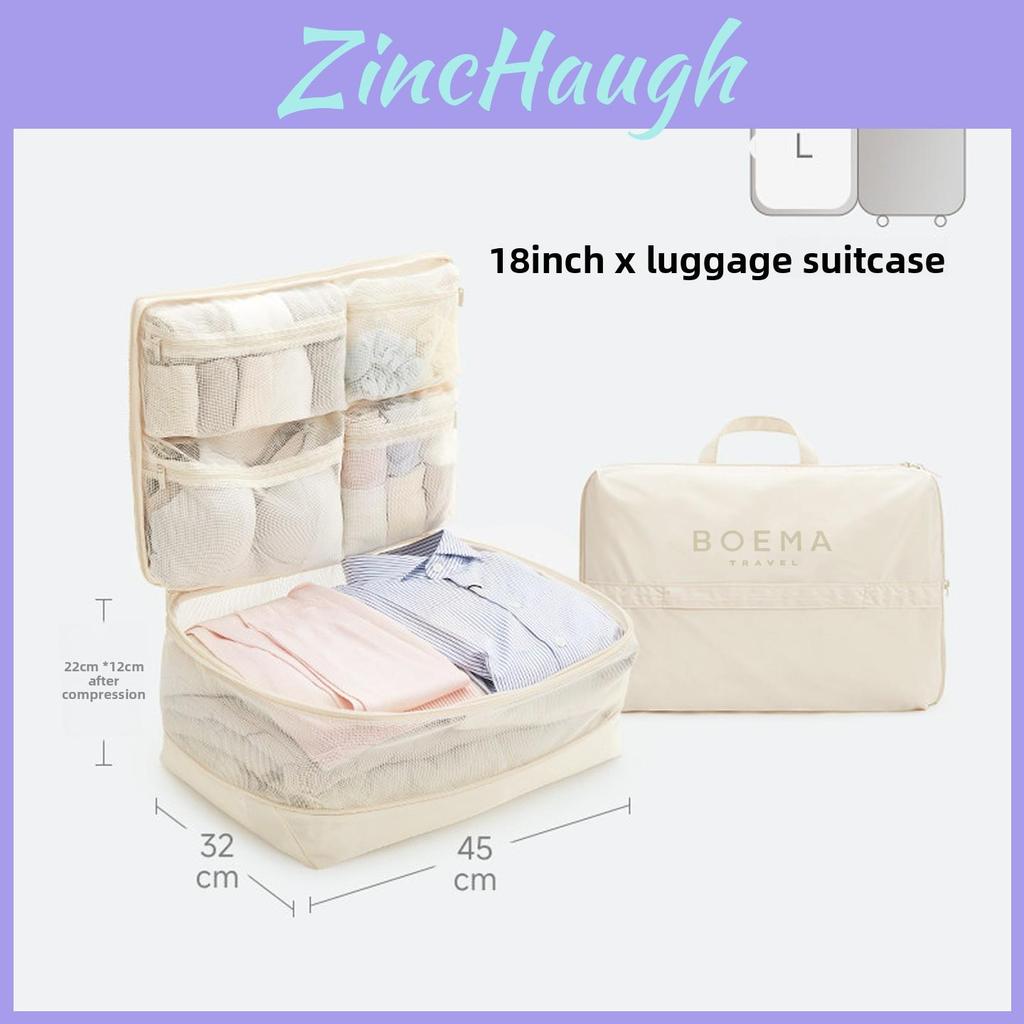 Multicompartment Travel Storage Bag With Canvas Material For Suitcase Organization
