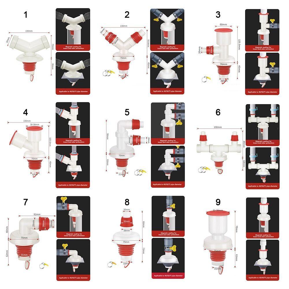 Anti-odor Sink Drain Pipe Adapter Dishwasher Water Pipe Connector Kitchen Basin Sewer Branch Washing Machine Drainage Supplies