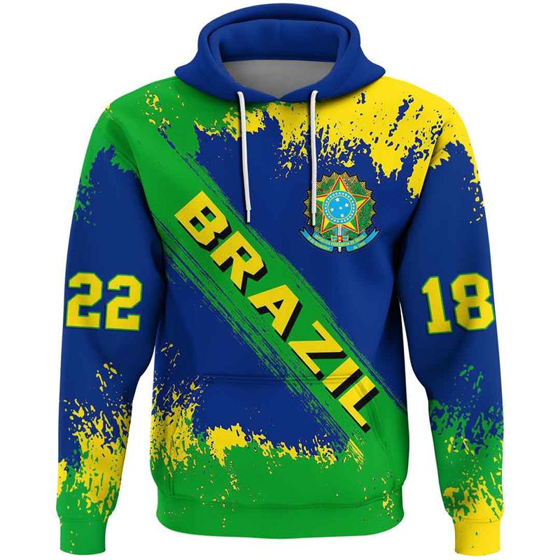 

Графічні світшоти з картою прапора Бразилії, толстовки з національною емблемою Бразилії для чоловіків, одяг, повсякденна чоловіча толстовка, спортивні пуловери для хлопчиків, топи XL