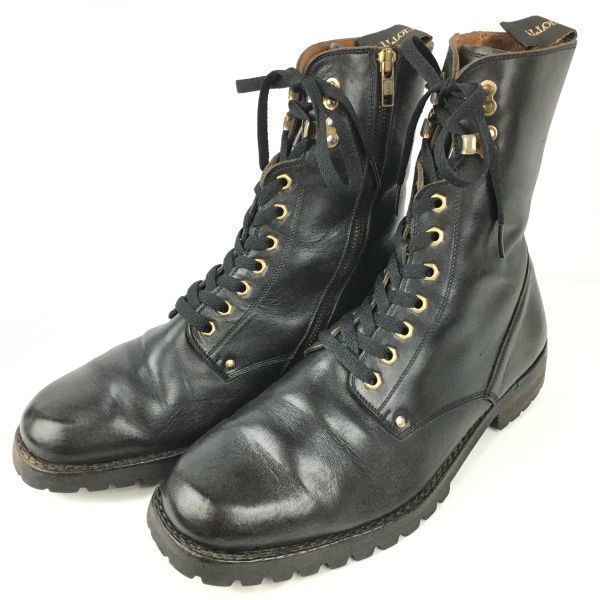 CESARE PACIOTTI Italy Made Vintage Zip Middle Boots Size 10 27.5-28.0-28.5 Black(USED)