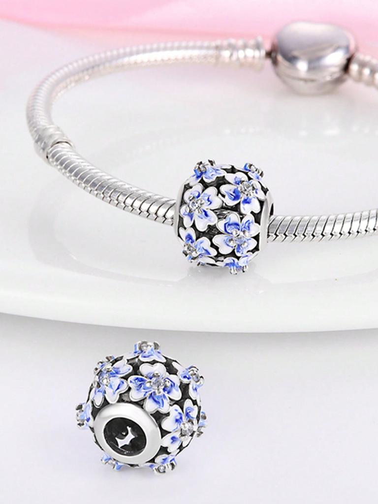 Gemstone Starry Sky Beadsclips And Spacers Charm Silve Plated Fit Charms Copper Originalbracelet For Jewelry Making Diy Charm