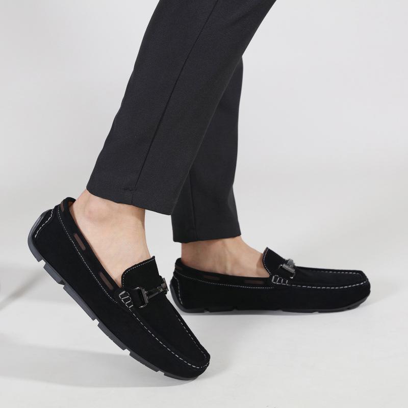 Summer Douyin live broadcast new hot-selling large-size men's shoes, leather casual and breathable men's lazy shoes with one foot