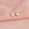 Classic Solitaire Stud Earrings - 925 Sterling Silver Gold Plated