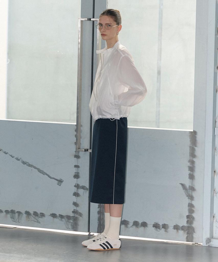 CITTA Piping Trackline Tailored Skirt_Cts612 (Navy)