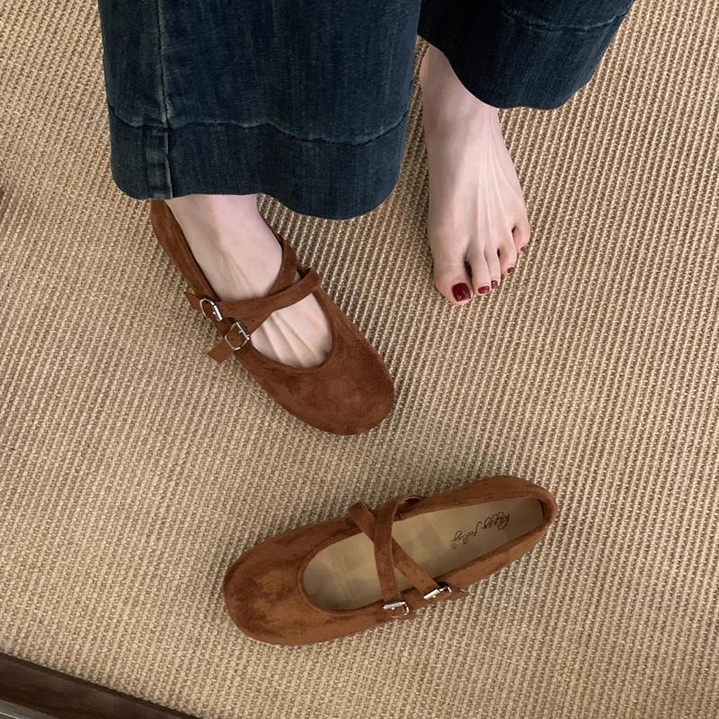 Fashion SUOJIALUN 2025 Autumn New Brand Women Flat Shoes Fashion Round Toe Ladies Casual Mary Jane Shoes Soft Flat Heel Single Shoes