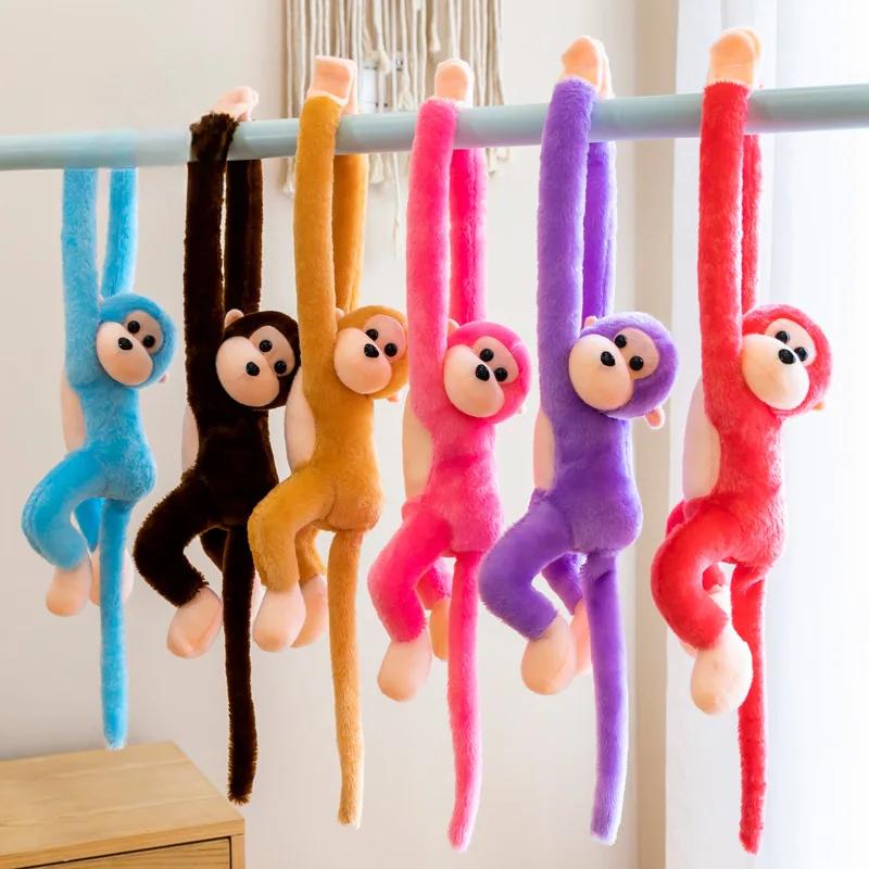 Wucifang Bags Girls Dark Brown 1Pc 60Cm Long Armed Monkey Plush Toy Ideal For Children Stuffed Gibbon Cuddle Room Hanging Decors Soothe Present Hanging Playthings