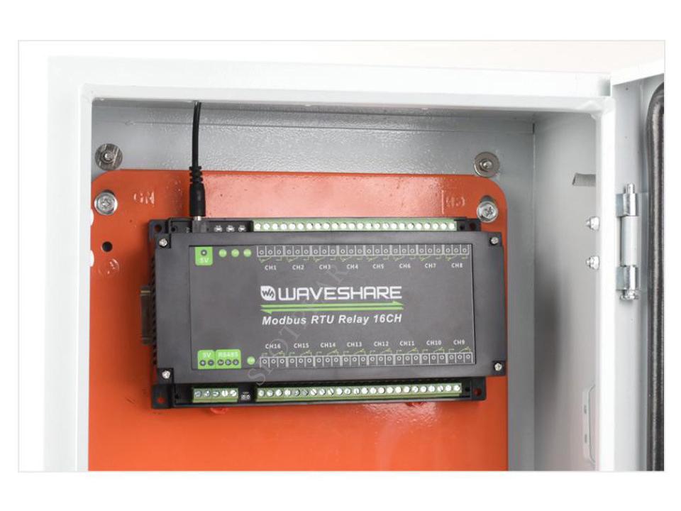 Modbus RTU 16-Channel RS485 Relay Module, Industrial Grade, DIN-Rail Enclosure