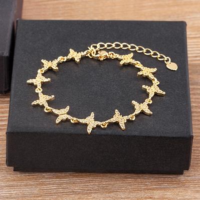 

Nidin Hot Sale Butterfly/Eye/Plane/Cross Shape Charm Adjustable Bracelet For Women Fashion Gold Color Zircon Wrist Jewelry Gift