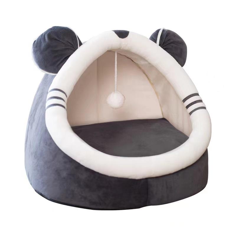

Новое гнездо для кошек, товары для домашних животных на осень и зиму, полузакрытое гнездо для кошек, серая вилла для кошек с белкой, будка для собак с большими ушами S