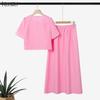 ZANZEA Women Short Sleeve Blouse and Long Skirt Casual Two Piece Sets