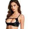 1/4 Cup Push-up Underwire Shelf Bra Satin Hollow Out Adjustable Straps Balconette Bralette for Women Lingerie Sleepwear