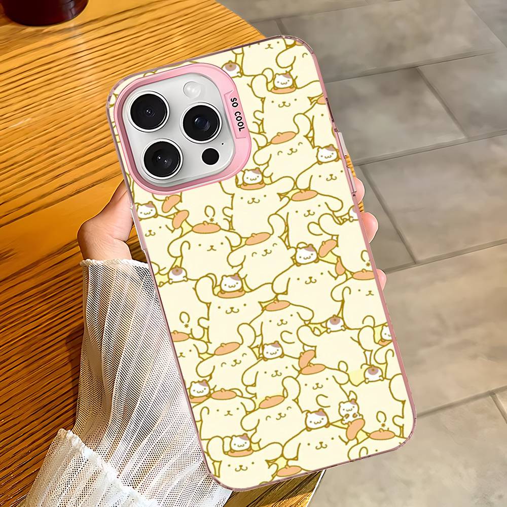 Cartoon P-Pompompurins Cute Phone Case For IPhone 16 15 14 13 12 11 17 Pro MAX Plus Pro Matte Shockproof Cover
