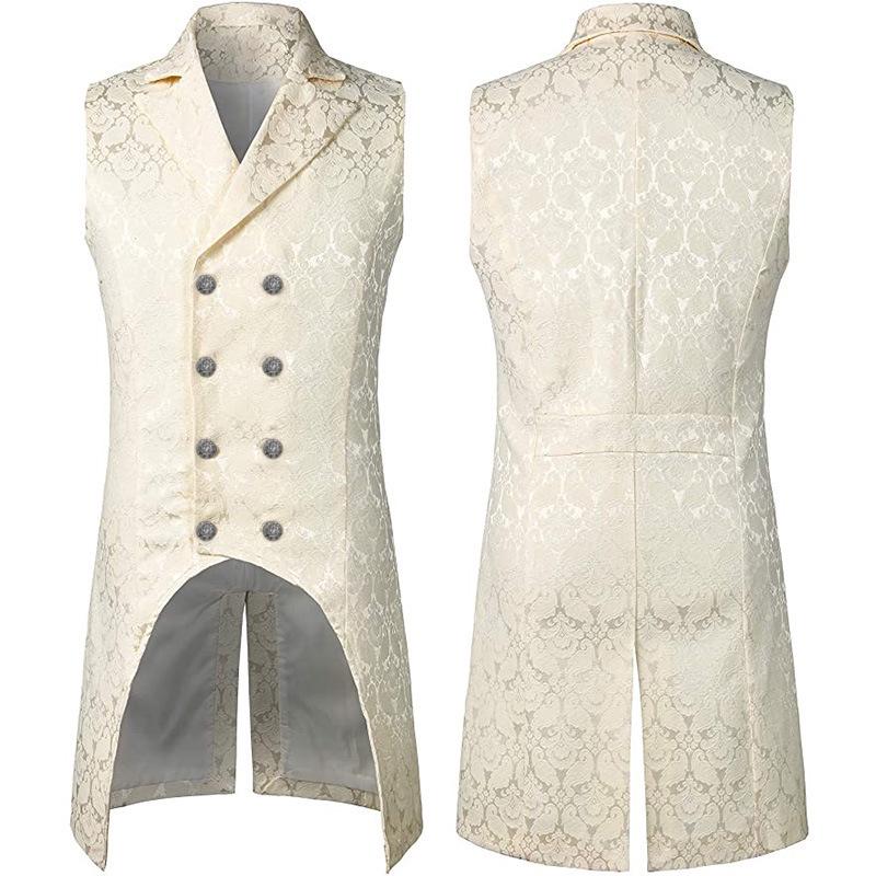 2025 Gothic Medieval Men's Vest and Waistcoat Set for Spring/Autumn - European & American Style Stage Costume