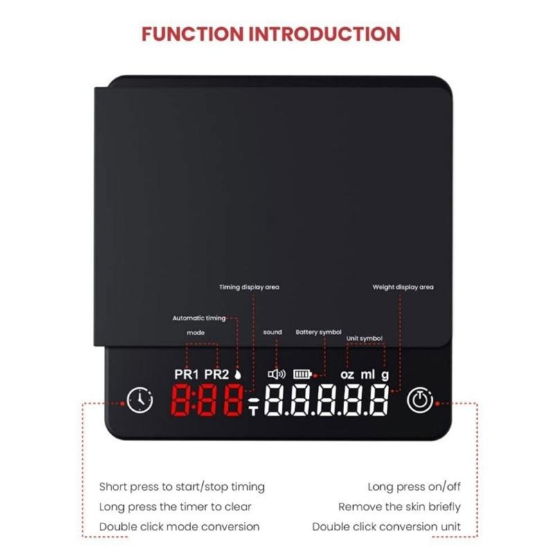 Digital Kitchen Scale USB Food Scale Electric Coffee Scales Digital Scale Plastic Material Gift for Coffee Enthusiasts