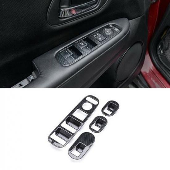 4X Car Door Window Lift Switch Panel Cover Trim For Honda HR-V HRV 2015-2019