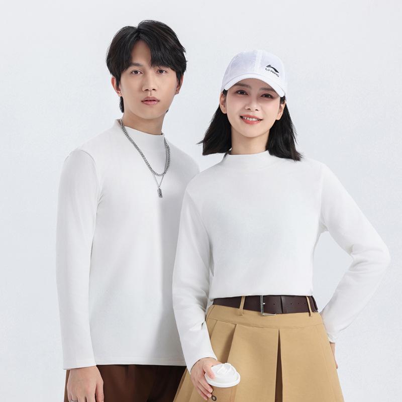 

Women s Slim-Fit Semi-High Neck Long-Sleeve Velvet Base Shirt - Autumn/Winter 2025 L