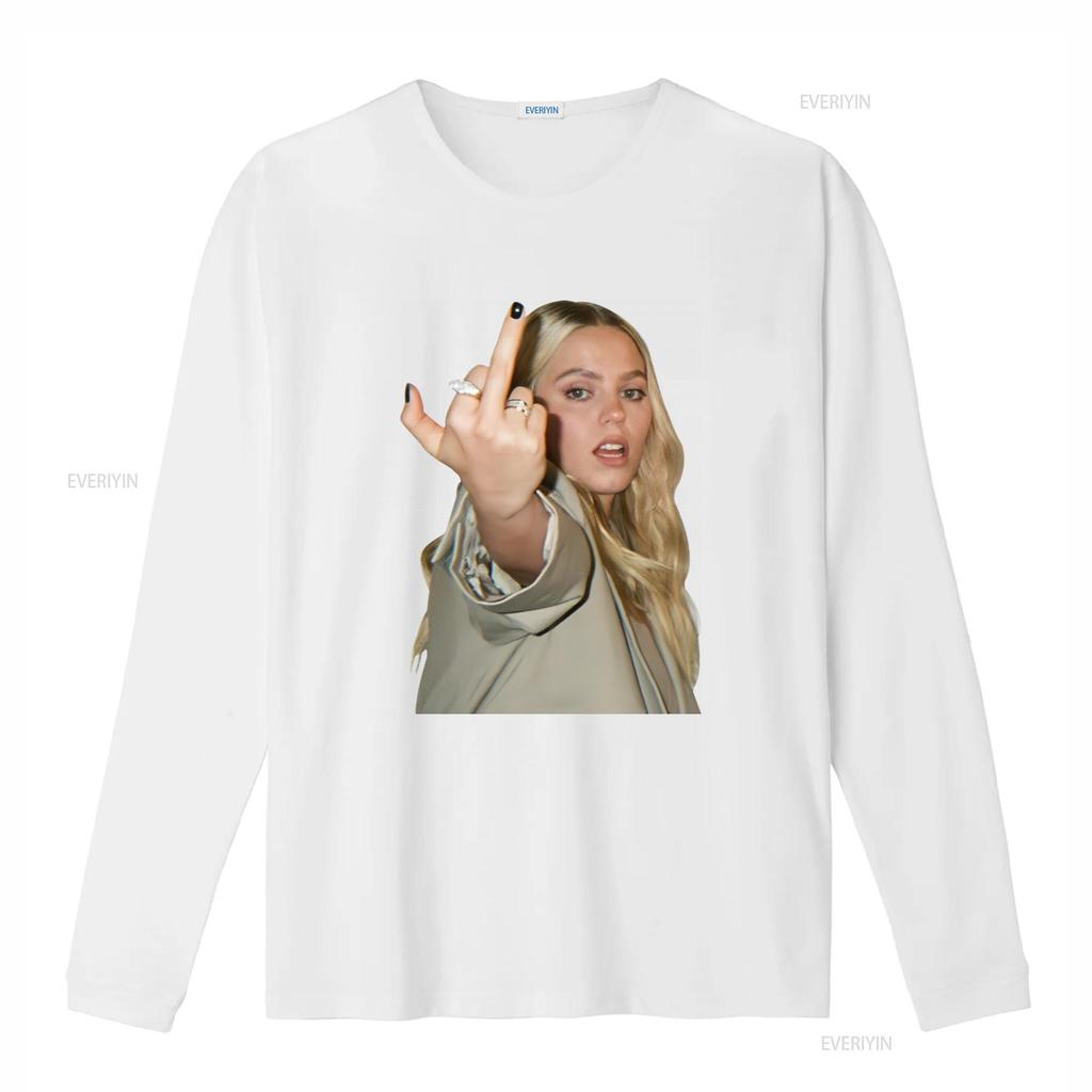 Renee Rapp Middle Finger T Shirt Hip Hop Style Fashion Statement Vintage Washed Streetwear Unisex Homme Versatile