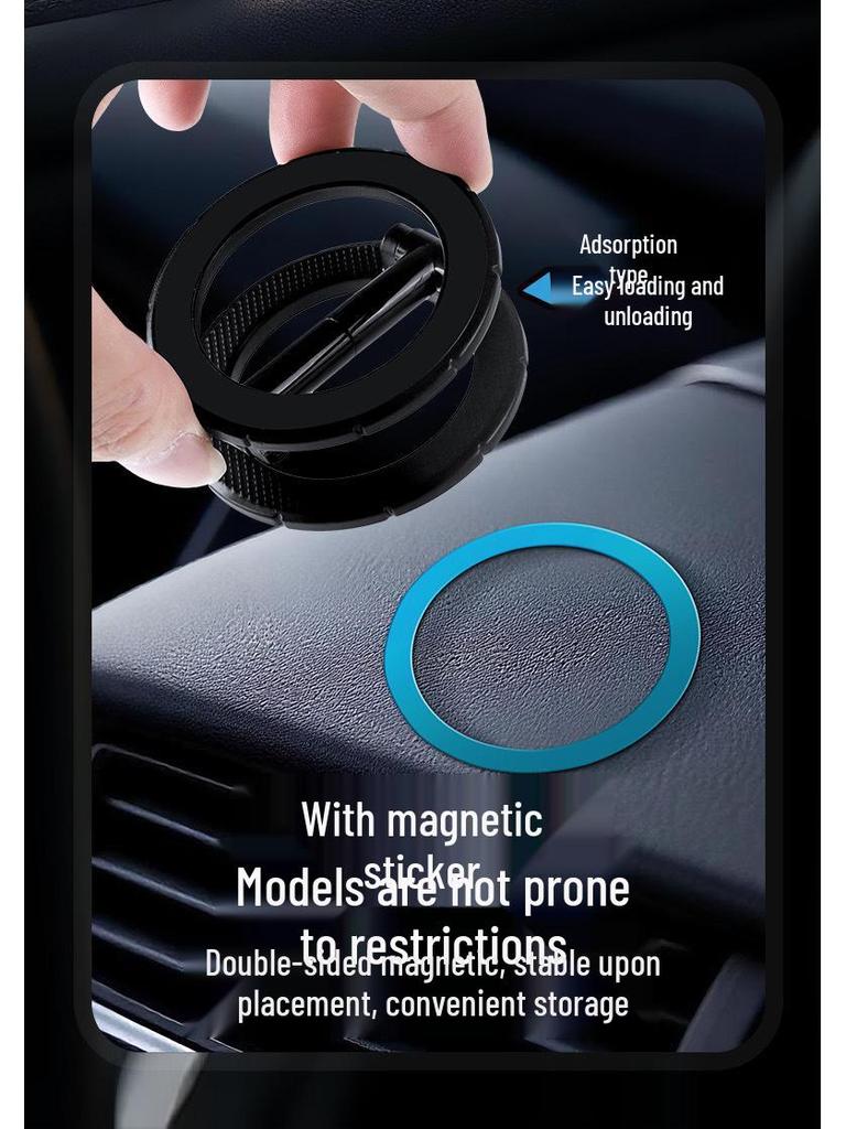 Foldable Magnetic Car Phone Holder - 360° Rotating Dashboard Mount