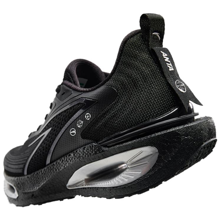 Anta Wormhole Commuter Vielseitige Laufschuhe Stoff Stoßdämpfung Abriebfest Low-Top-Sneaker Herren-Sneaker Schwarz 112535543R-2