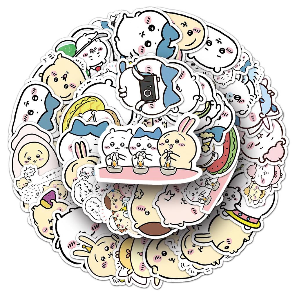 51 Chiikawa Cartoon Stickers: Cute Japanese Anime for Phones, Journals, Water Bottles
