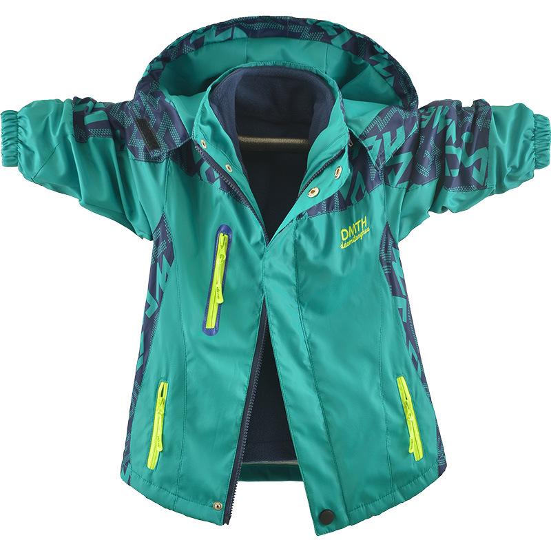 Boys' 3-in-1 Detachable Jacket: Spring, Autumn & Winter Velvet-Enhanced Trendy Outerwear for Kids