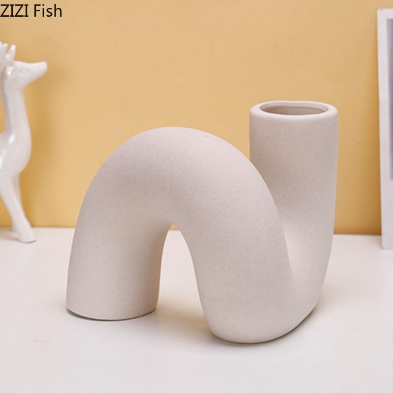 Keramikvase Kreative Trockenblumenvase Wohnzimmerdekoration Kunst Blumenarrangement Ornamente Heimdekorationszubehör