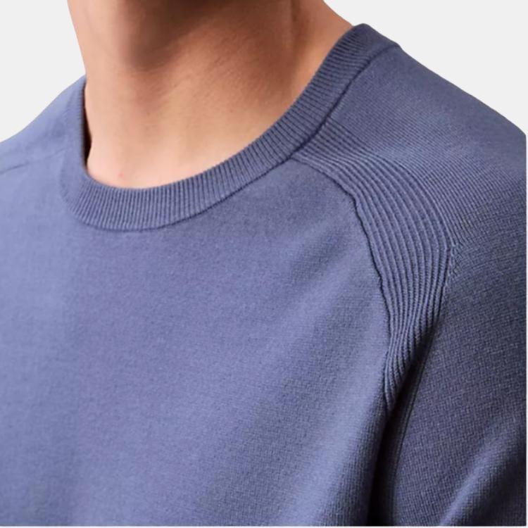 Calvin Klein Minimalist Comfortable Versatile Casual Warm Knit Crew Neck Sweater Men sweater Vintage-Indigo 40BM347-422