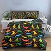Colorful Dinosaur Pattern Bedding Duvet Cover Set  (1*Duvet Cover 2*Pillowcases, Without Duvet Insert)
