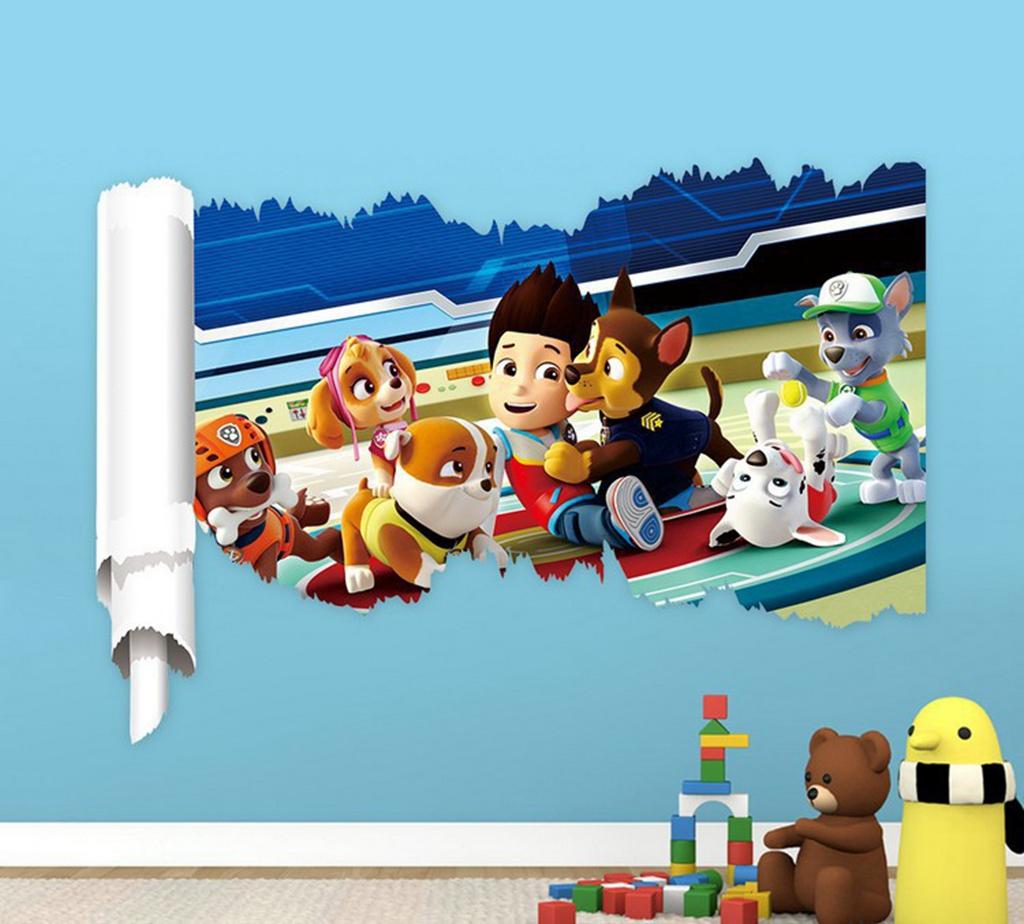 Cartoon 3d Paw Patrol Wall Stickers For Kids Rooms Living Room Boys Girls Children Bedroom PARTY DIY Home Decor