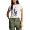 Polo Ralph Lauren SS23 Pattern Embroidered Printed Crew Neck Short Sleeve T-Shirt Women Tops White WMPOKNINCU20770-100