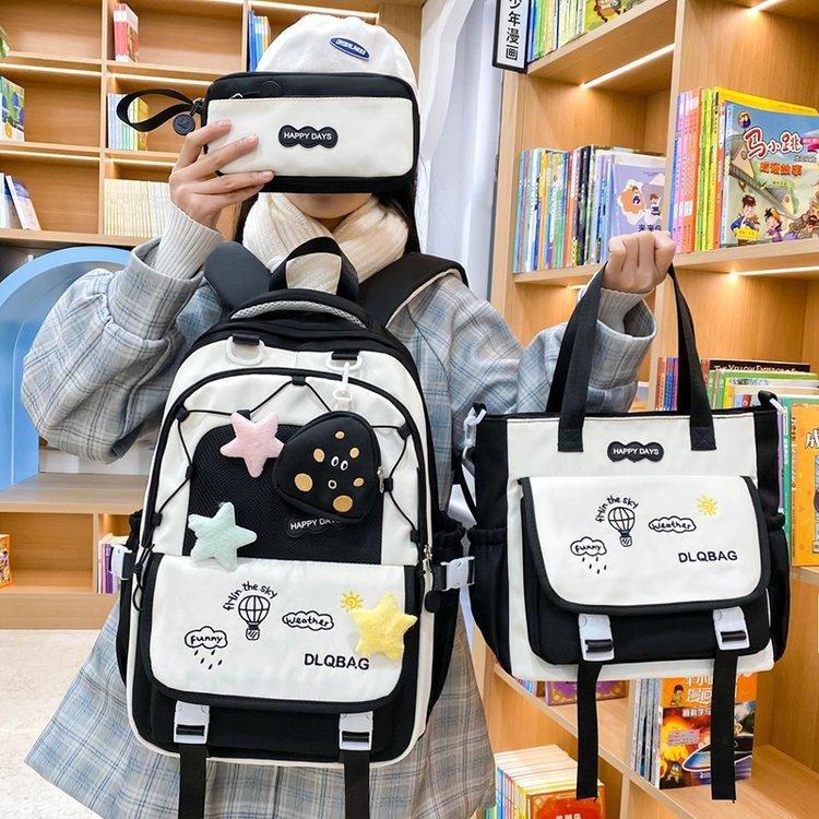 Schoolbag high value college style large capacity fresh and cute lightweight versatile schoolbag junior high school student backpack