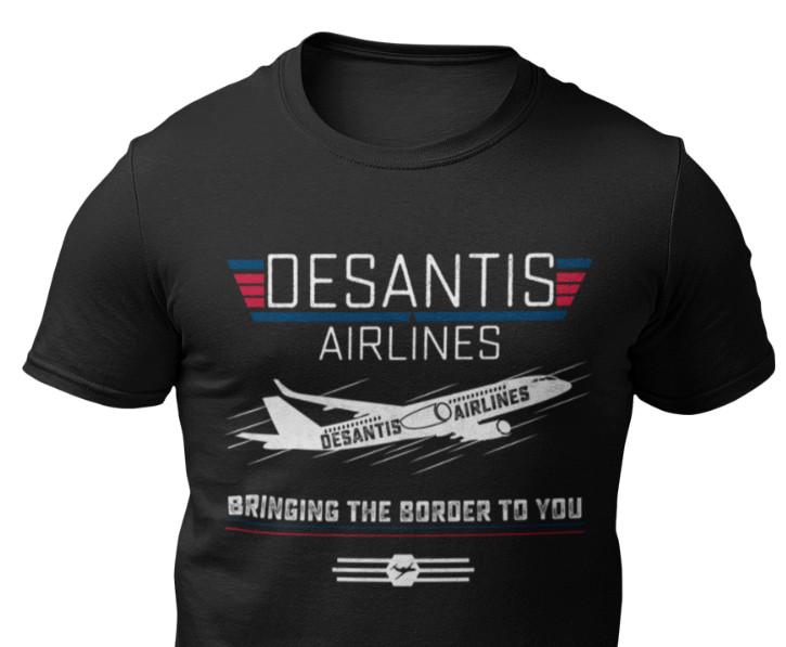 

DeSantis Airlines T Shirt Florida Political Meme Funny Trump 2024 T shirts S