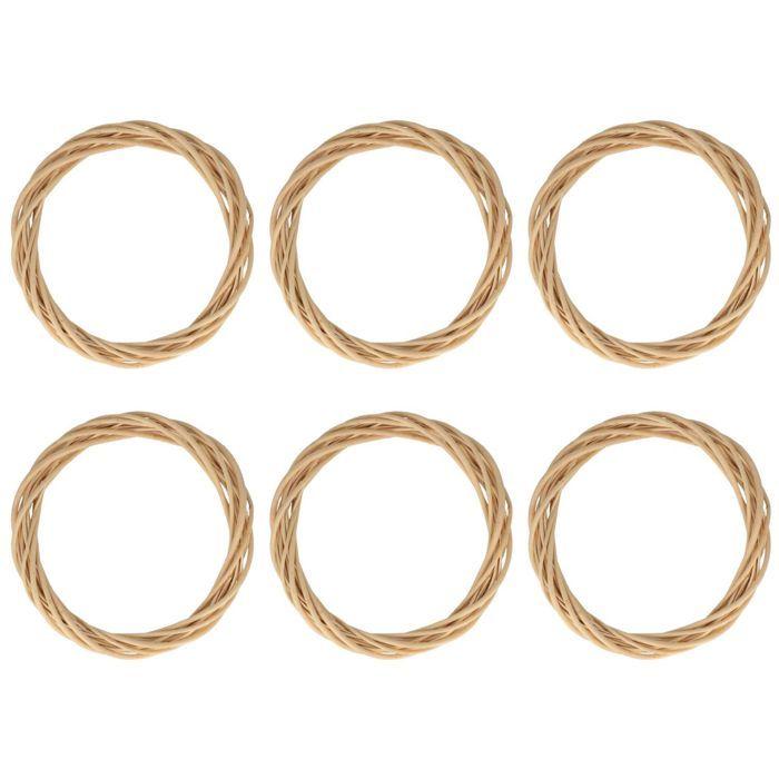6 couronnes décoratives en osier 30 cm